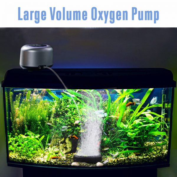 AQQA Aquarium Air Pump,5W Powerful Silent Oxygen Pump for Fish Tank,  Energy-Saving 2 Outlets Oxygen Pump Adjustable 4 Airflow Rate Grades -  AQQA-Make fish keeping easier!