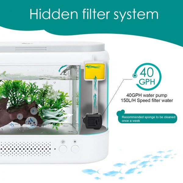 mini fish tank Self circulating fish tank with charging filter desktop  living room household water free ecological aquarium